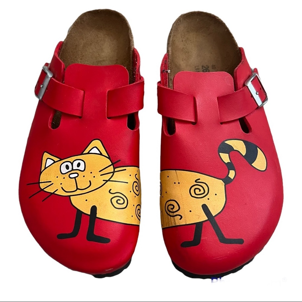 Birkenstock Kay Birko-Flor Cat Red Background in Red Size 9